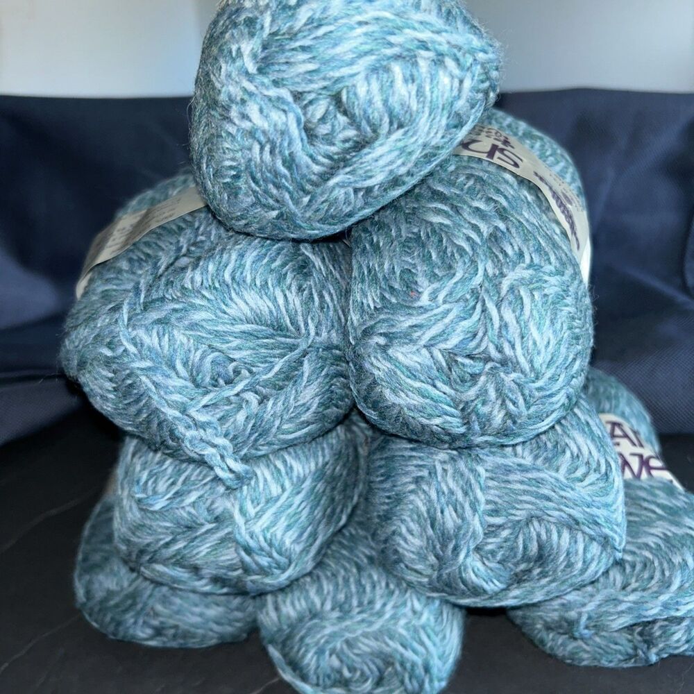 Brunswick Shetland Tweed Yarn 100% Wool Teal Twist Skeins L5 1.5 Oz 8pc